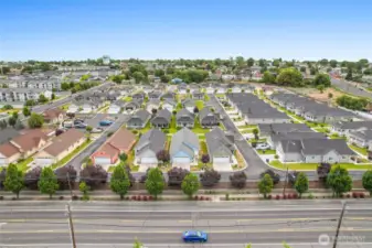 This home is located in a quiet, gated community, close to the clubhouse and visitor parking. (Blue house in the middle.)