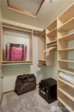 The spacious walk-in close in the primary suite