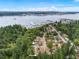 White arrow shows location of the home which is nearby Downtown Port Orchard and across the water from PSNS and Downtown Bremerton!