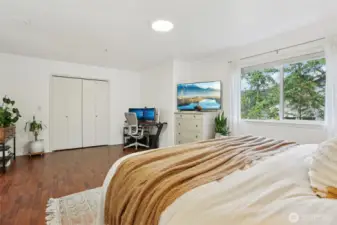 Don't miss the large walk-in closet with organizers behind those closet doors!