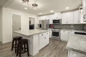 Gas range and stainless appliances