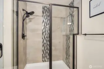 Walk in shower with custom shower