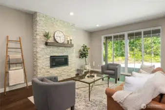 Cozy up to the gas fireplace all winter long.