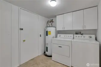 Utility room off of Kitchen w/back door leading to patio