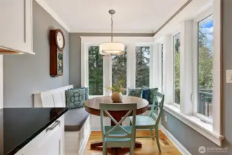 North and east windows looking out to lush greenery and your own backyard for bird watching, leaf peeping, or seeing storms roll by.