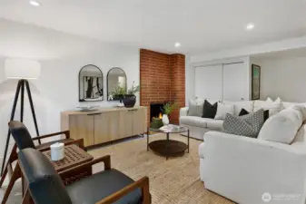 The newly finished out lower level offers a second large living/rec space. Perfect spot to watch the Mariners on a hot summer evening, or host next year's Super Bowl party!