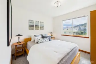 Bedroom #3. This one has an armoire for a closet.