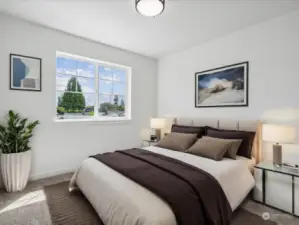 Upstairs Bedroom (Virtually Staged)  (Photo is from Lot 2 - a mirror floorplan of this home)