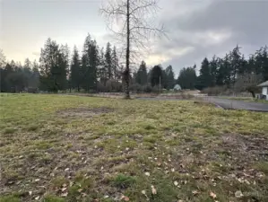 Lot looking west towards 114th. Visible on the right is the new paved shared access.