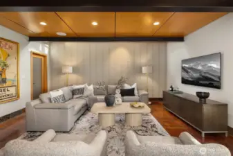 Second kitchen with refrigerator, microwave, sink & dishwasher.