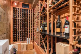 Temperature regulated 650+ bottle wine cellar.