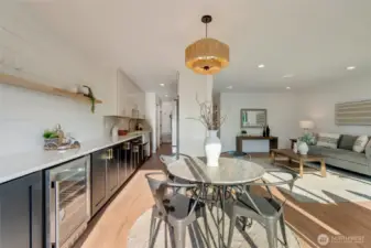 Have you ever seen a prettier condo kitchen space in downtown Bellevue for under $1 million? We didn't think so, come see how we were able to enlarge this kitchen and expand it into a new bar complete with a wine fridge, accent wall and floating shelves.