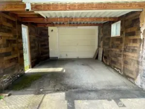 Carport next to garage