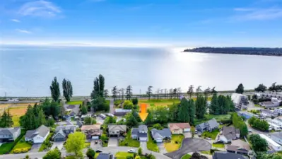 Drone footage with property marked