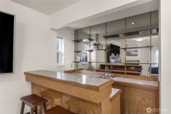 One of kind mid-century bar with sink