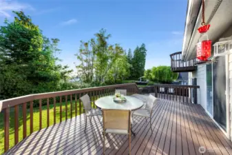 Regularly maintained outside deck is perfect for entertaining or for a party of 1!