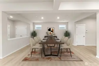 Separate dining room on main level to gather around to enjoy a great meal. Actual home is under construction and materials, colors, and finishes will vary. See site agent for details.