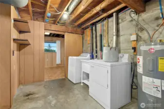 Unfinished basement areas are ready for your ideas. Need another bedroom? Add a kitchen and you have a sweet mother-in-law/ADU.