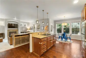 Stainless Steel appliances , Pentad lighting , Hardwoods and Nook Area .