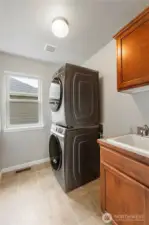Convenient upstairs laundry room