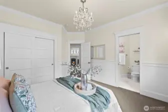 This bedroom features a 3/4 ensuite bath