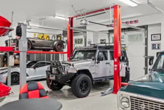 Beyond classic lines, the facility is equipped for serious utility, featuring heavy-duty 9,000-lb capacity lifts and high-clearance bays for SUVs and overland builds.