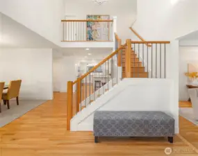 Starting with structure, the staircase was opened and changed to create flow and volume.