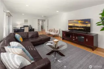 The main floor bonus room offers space to multi-task.