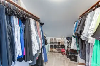 One of two primary closets