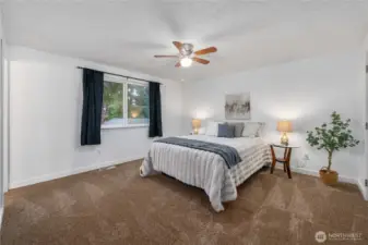 Huge primary suite with 3/4 bath and walk-in closet