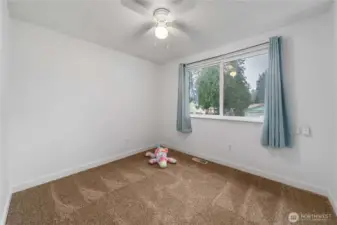 Room three, with a ceiling fan!