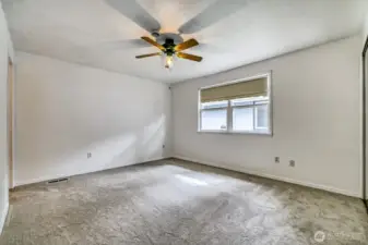 Primary bed with new carpeting