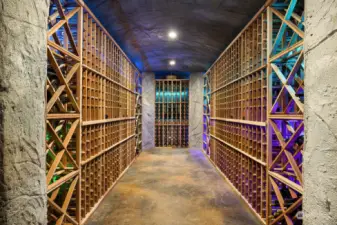 Custom built 1066 bottle wine cellar. Temperature and humidity controlled. Located in the.  outbuilding.