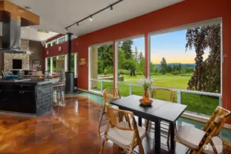 Breakfast nook off the kitchen with breathtaking views.