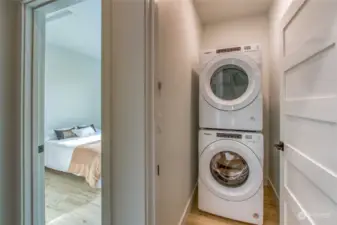 Laundry is accessible for bedrooms on the third floor.