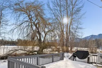 Side deck off the kitchen.  Great place to relax and enjoy the view.