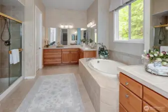 Inviting Primary Bath with Heated floors!