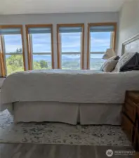 Primary Bedroom with Fantastic Panoramic view of Mt Rainier and foothills