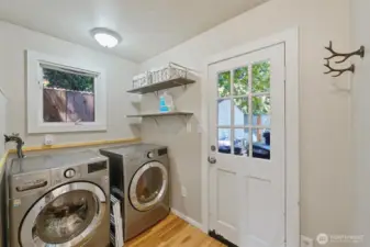 The laundry area has its own entrance.