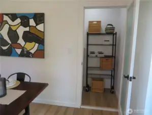 Additonal storage in the pantry to the left.