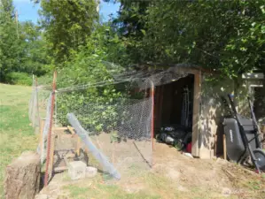 Chicken coop that had accommodated 15 chickens.  The property allowed for free-range time outside of the coop.