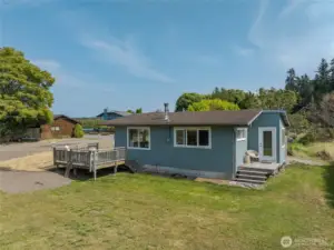 White door on the right goes into the sunroom.