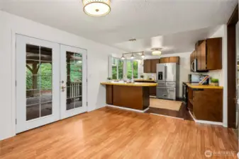Showing the eat-in area of the kitchen.