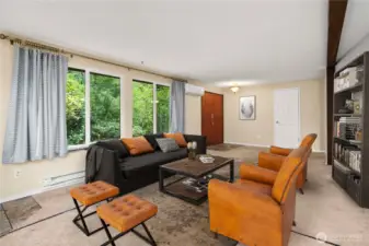 Virtually staged living room.