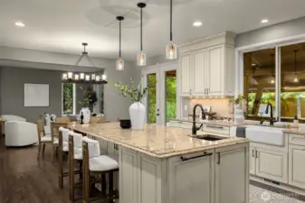 Massive island with prep sink fulfill all of your entertaining needs