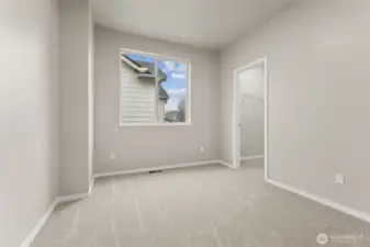 Bedroom #3 is proof that simple can still be good. Brand new carpet keeps the room soft and comfortable, paired with crisp white trim and a large window that brings in natural light. The neutral palette makes it easy to furnish without overthinking it. Forced air gas heating keeps the home efficient and evenly comfortable, and the new carpeting continues throughout the bedrooms, upstairs hallway, and staircase for a cohesive feel. It’s clean, fresh, and ready for whatever role you need it to play.