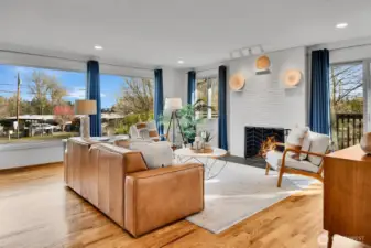 With views of the Cascades and Angle Lake from these windows.