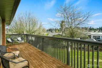 The deck off the living area.