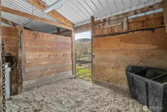 Run out stalls on the south side of the barn