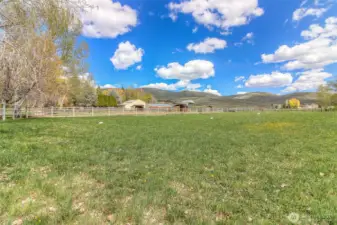 pasture area with water tank